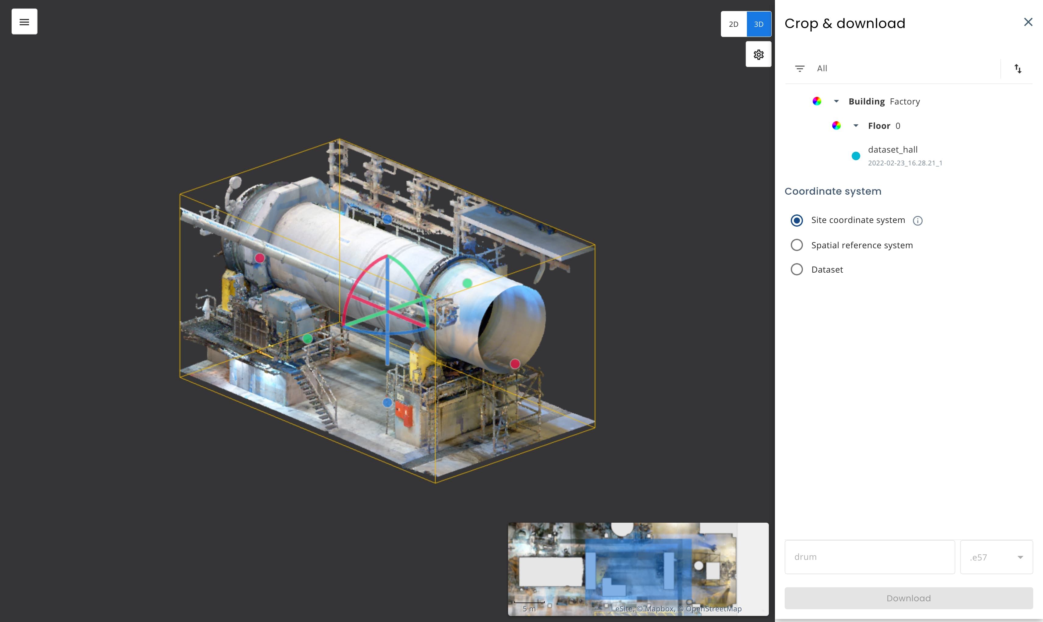 Crop & Download feature open