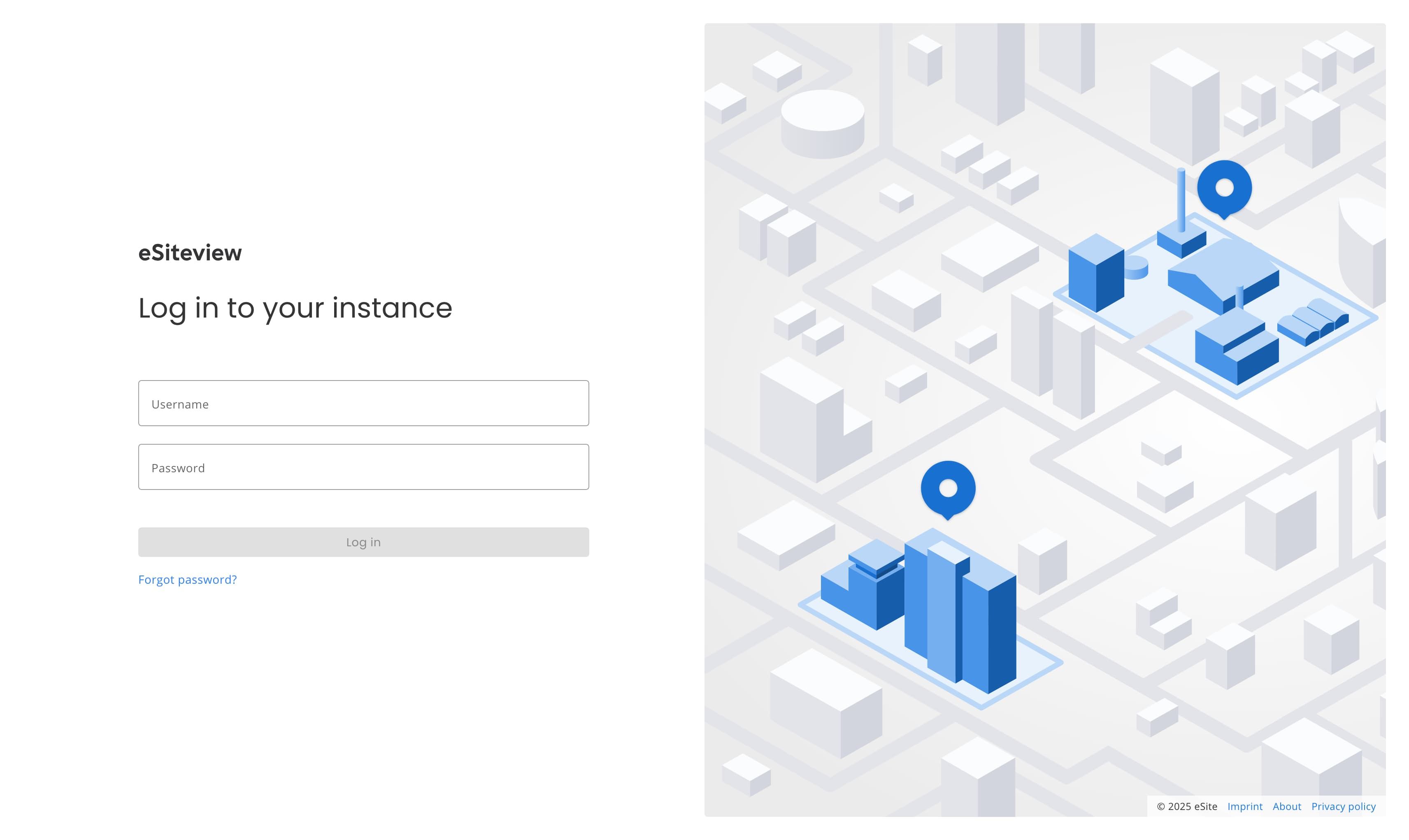 eSiteview login screen